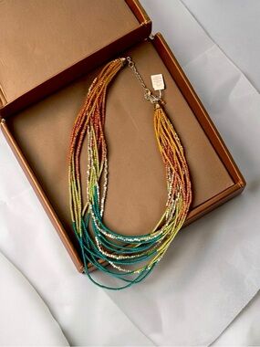 NEW Lia Sophia Lakeview Retired Multi-strand Seed Bead Necklace